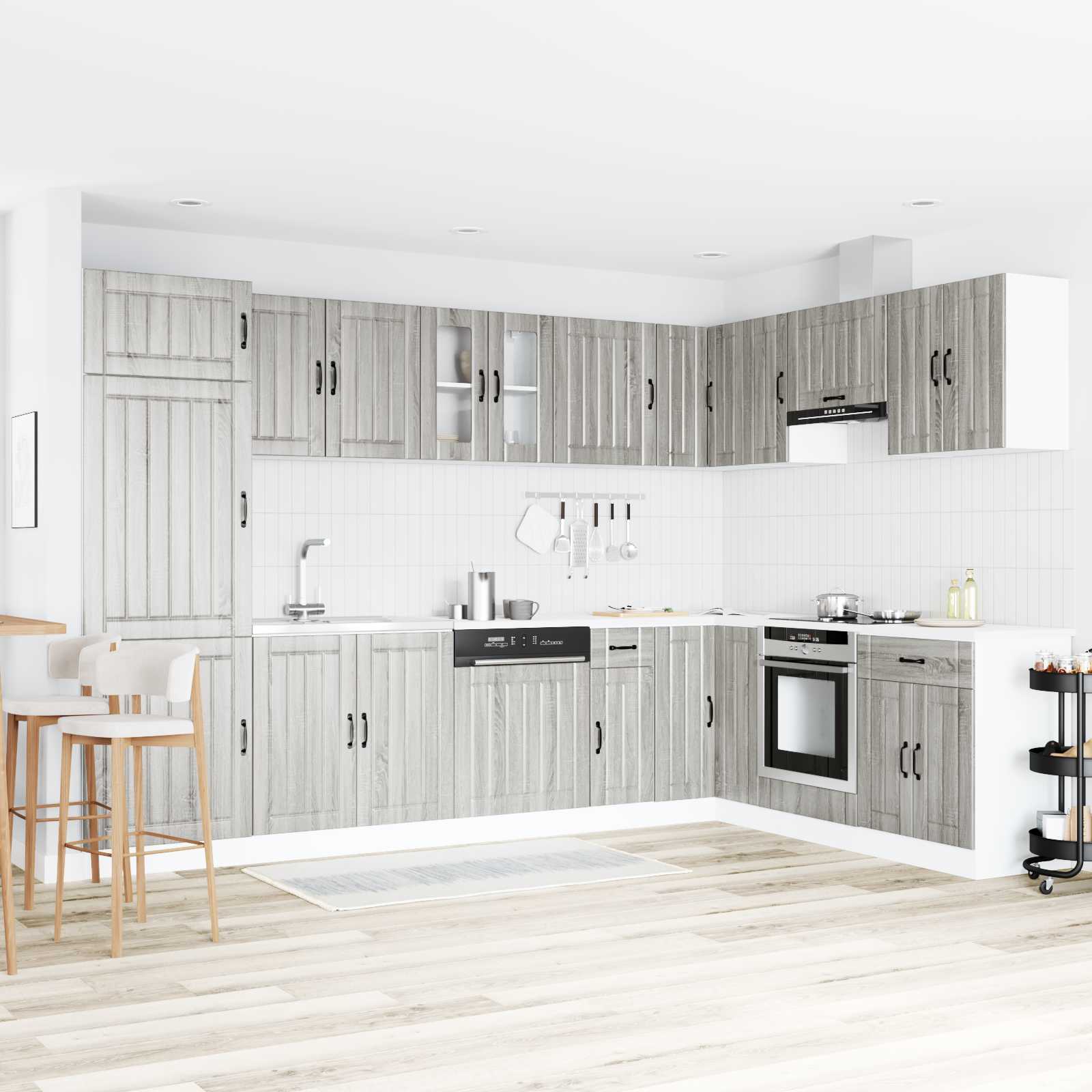 Kitchen Cabinet with Door Lucca Grey Sonoma 80 x 46 x 81.5 cm