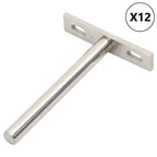 Floating Shelf Brackets 12pcs Invisible Ø10x100 mm Carbon Steel