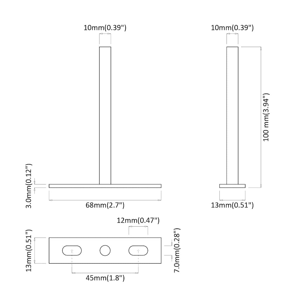 Floating Shelf Brackets 12pcs Invisible Ø10x100 mm Carbon Steel