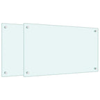 Kitchen Backsplashes 2 pcs White 70x40 cm Tempered Glass