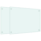 Kitchen Backsplashes 2 pcs White 70x50 cm Tempered Glass