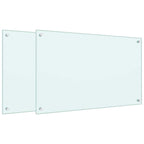 Kitchen Backsplashes 2 pcs White 80x50 cm Tempered Glass