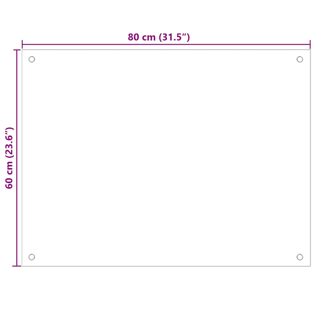 Kitchen Backsplashes 2 pcs White 80x60 cm Tempered Glass