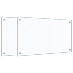 Kitchen Backsplashes 2 pcs Transparent 70x40 cm Tempered Glass