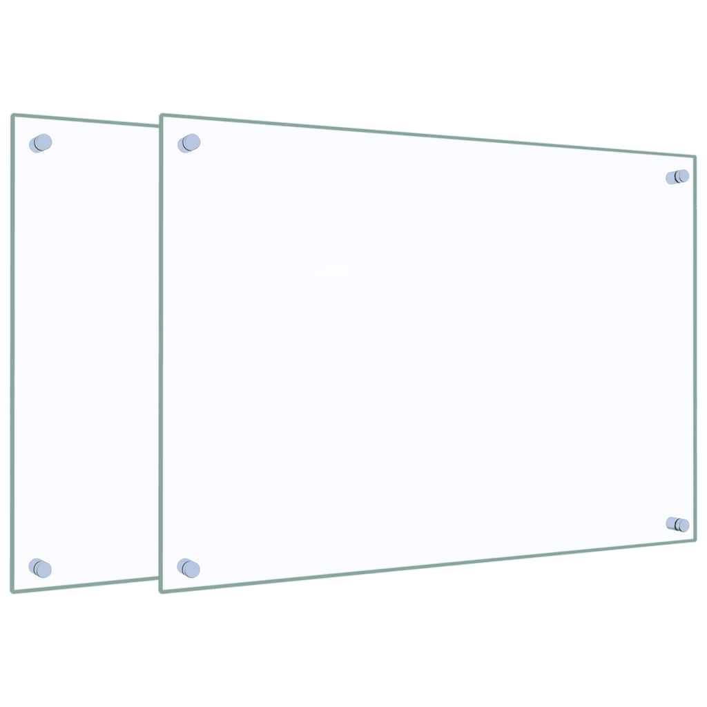 Kitchen Backsplashes 2 pcs Transparent 70x50 cm Tempered Glass