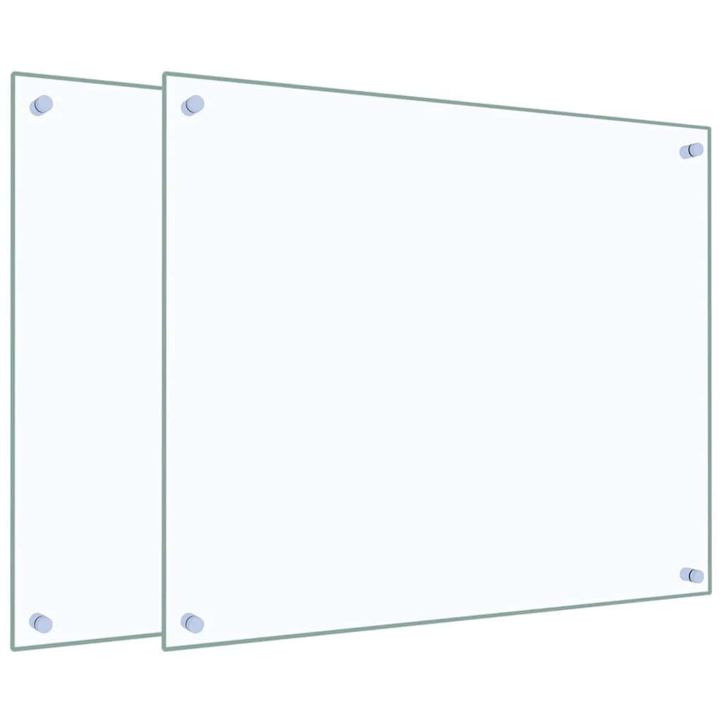 Kitchen Backsplashes 2 pcs Transparent 70x60 cm Tempered Glass