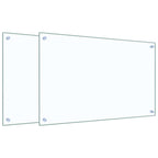 Kitchen Backsplashes 2 pcs Transparent 80x50 cm Tempered Glass