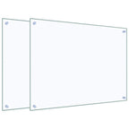 Kitchen Backsplashes 2 pcs Transparent 80x60 cm Tempered Glass