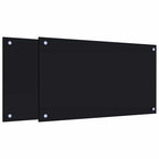 Kitchen Backsplashes 2 pcs Black 70x40 cm Tempered Glass