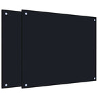Kitchen Backsplashes 2 pcs Black 70x60 cm Tempered Glass