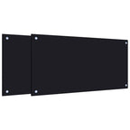 Kitchen Backsplashes 2 pcs Black 80x40 cm Tempered Glass