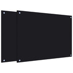 Kitchen Backsplashes 2 pcs Black 80x60 cm Tempered Glass