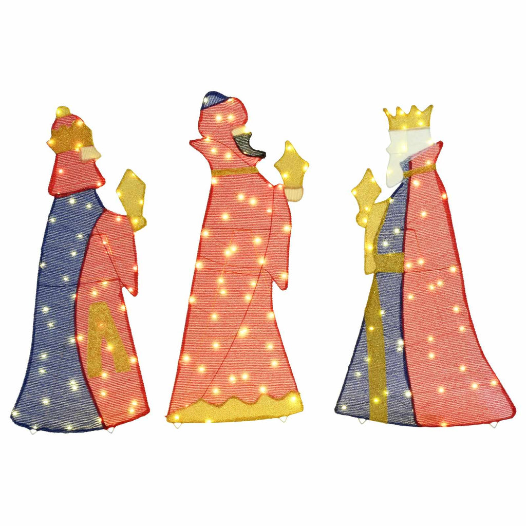 3 Wise Men Christmas Lighting 3 pcs Warm White 105 cm Fabric
