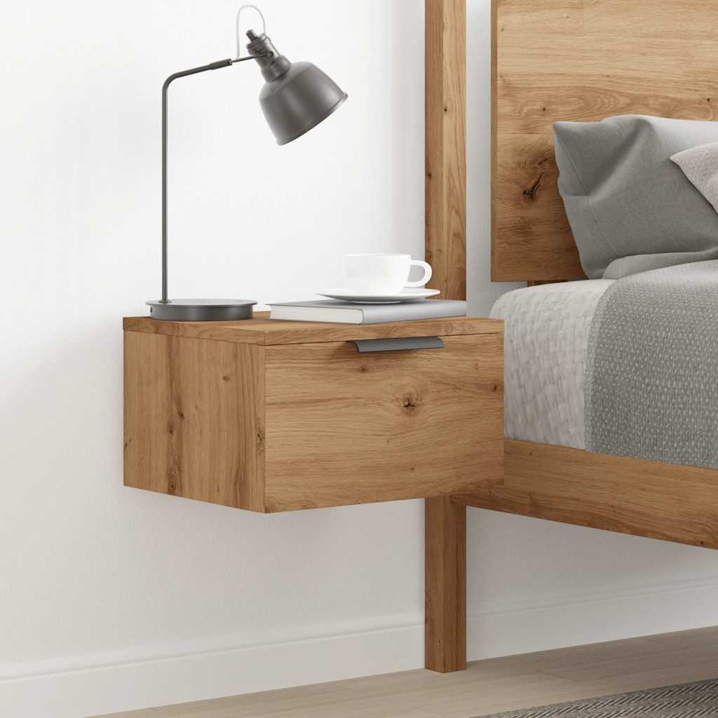 Wall-mounted Bedside Cabinet Artisan Oak 34x30x20 cm