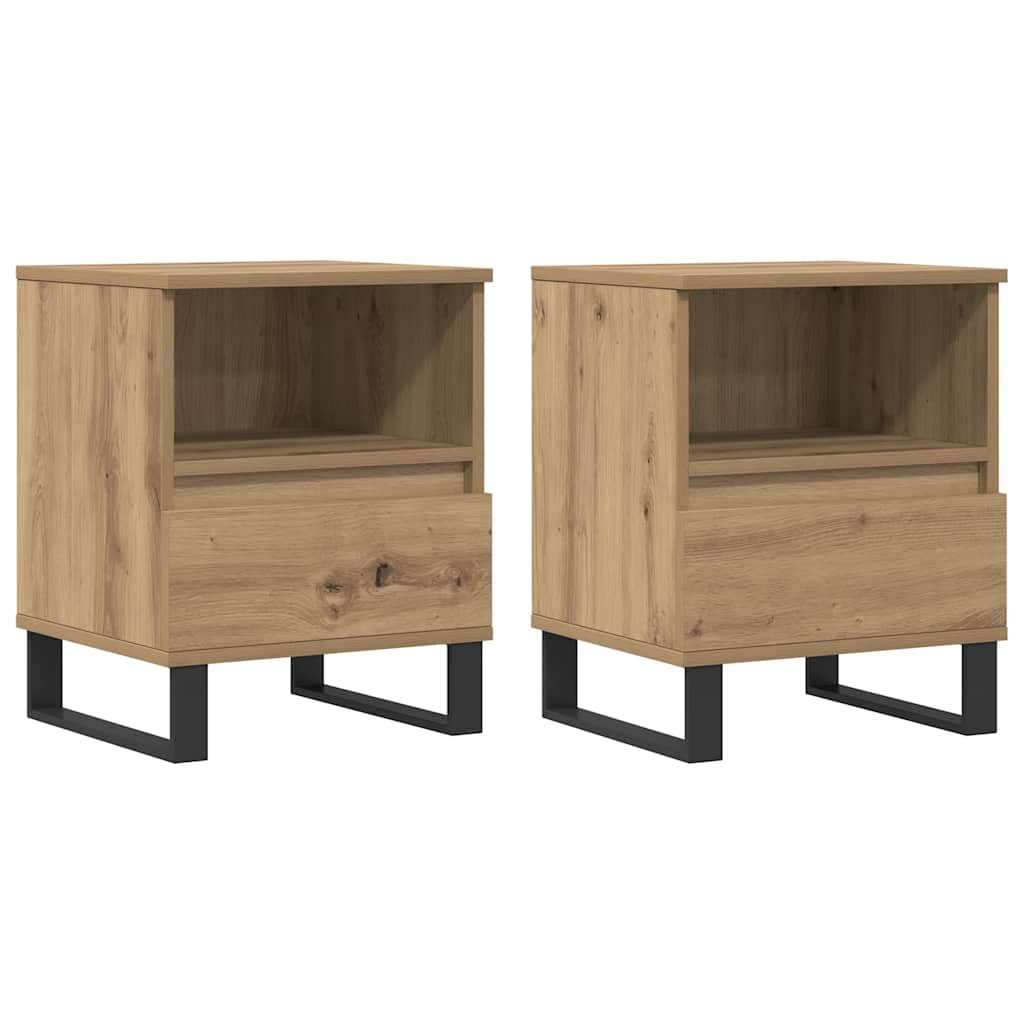 Bedside Cabinets 2 pcs Artisan Oak 40x35x50 cm Engineered Wood