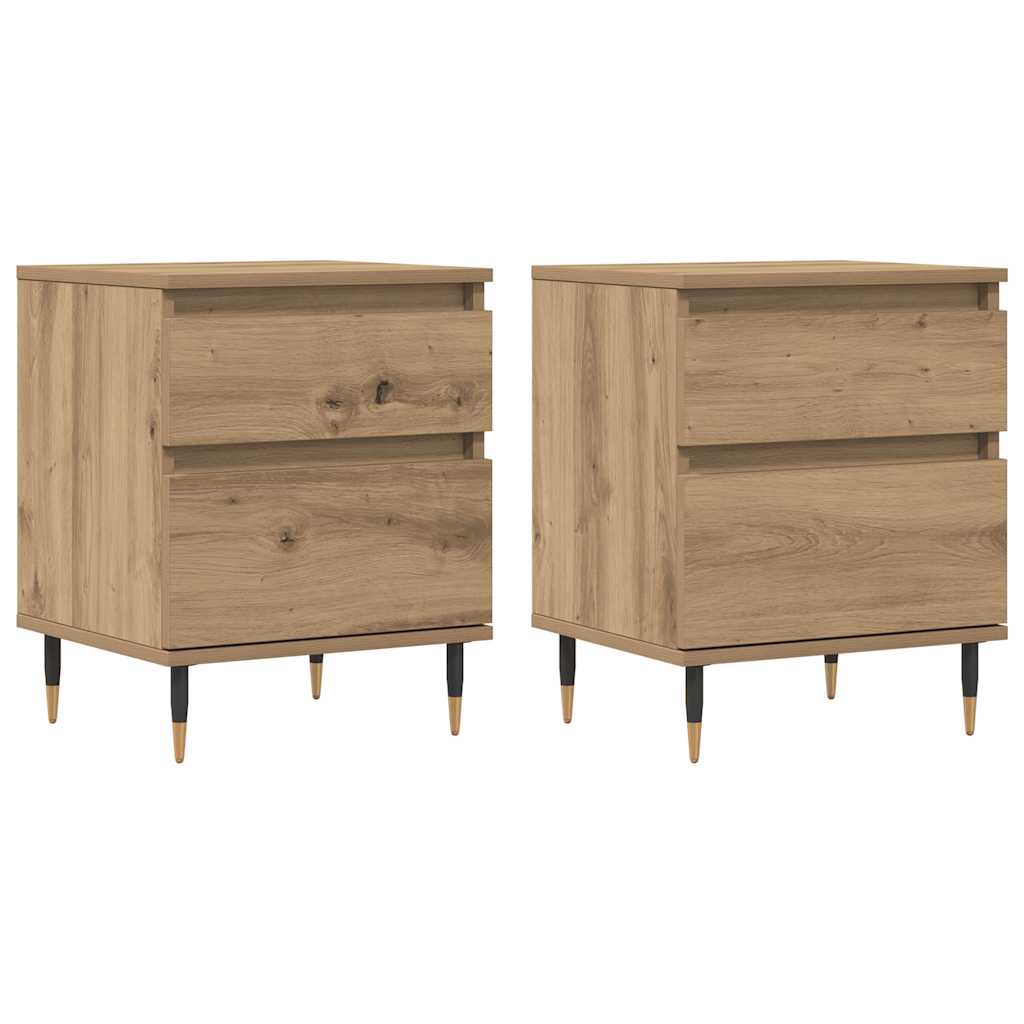 Bedside Cabinets 2 pcs Artisan Oak 40x35x50 cm Engineered Wood