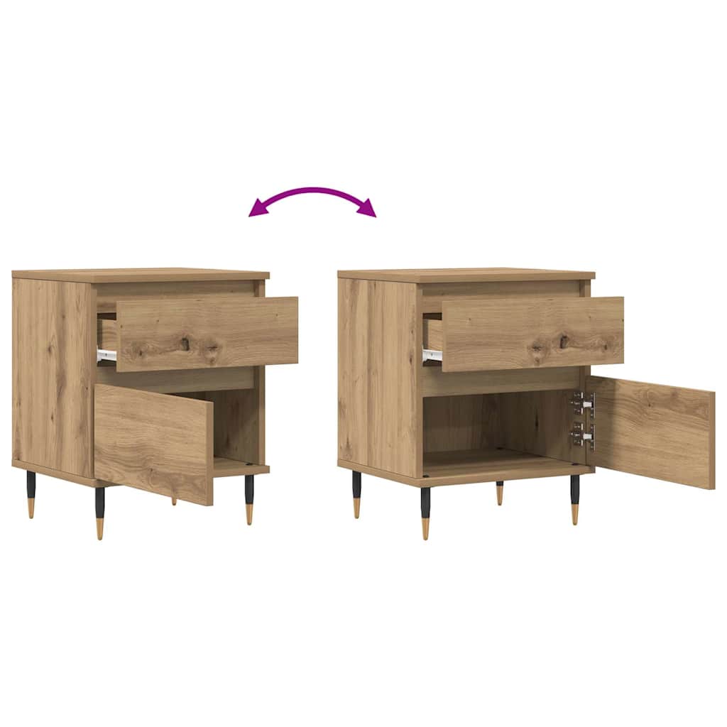 Bedside Cabinets 2 pcs Artisan Oak 40x35x50 cm Engineered Wood