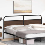 Headboard Brown Oak 200 cm Steel and Engineered Wood