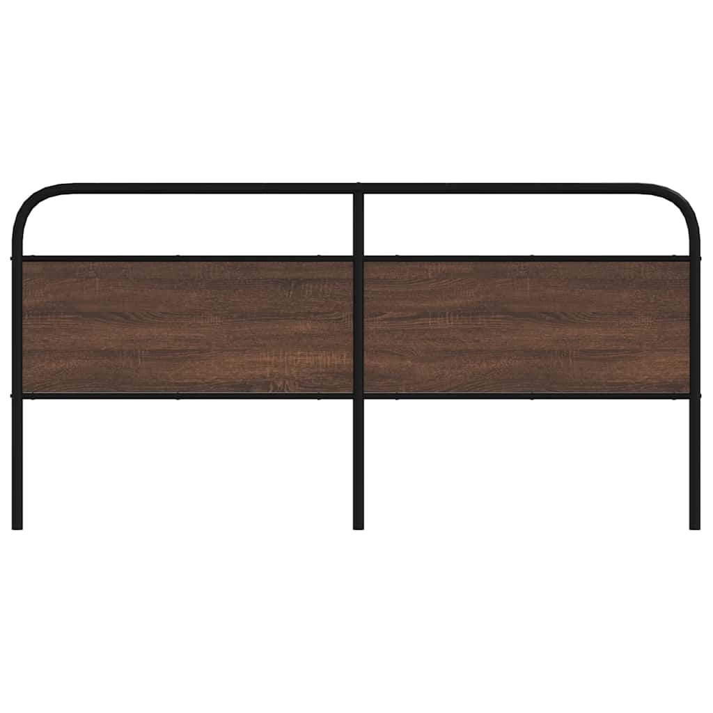 Headboard Brown Oak 200 cm Steel and Engineered Wood