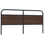 Headboard Brown Oak 200 cm Steel and Engineered Wood