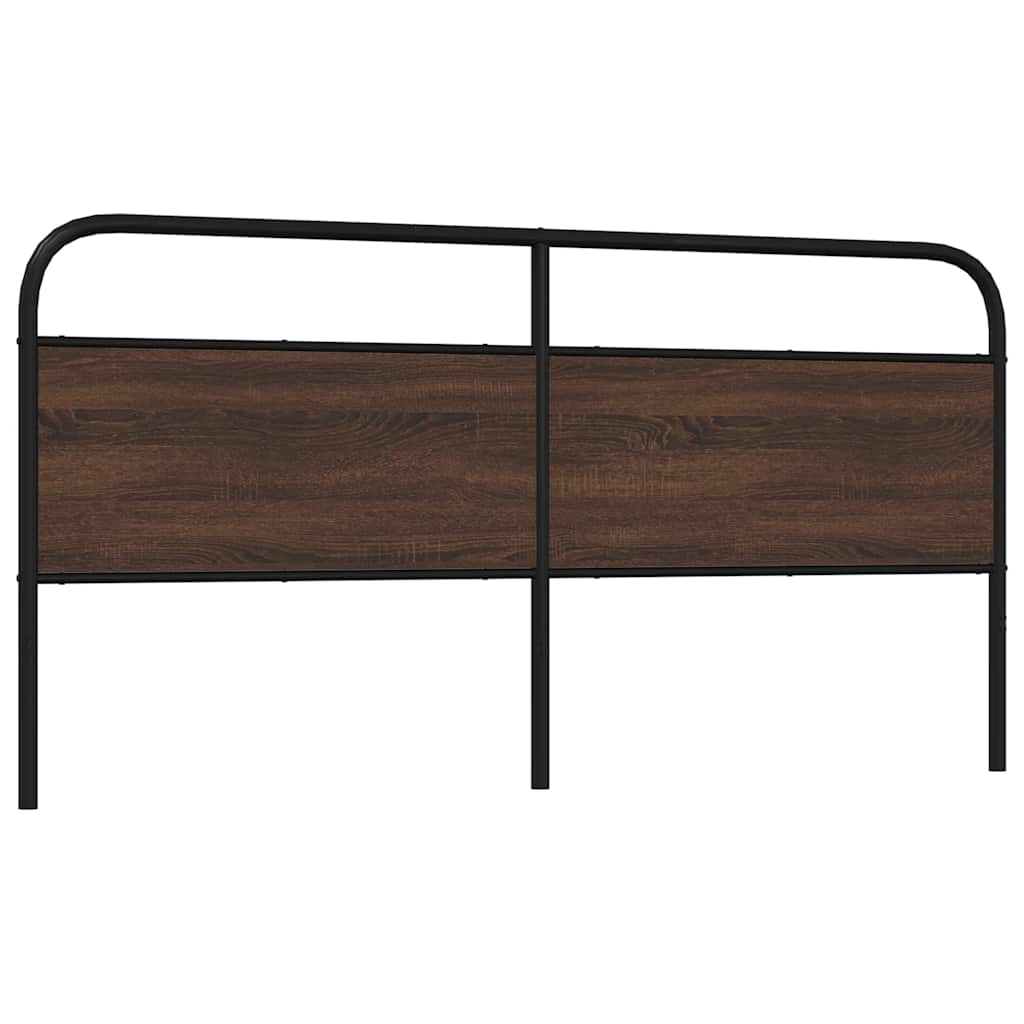 Headboard Brown Oak 200 cm Steel and Engineered Wood
