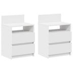 Bedside Cabinets 2 pcs with 2 Drawers White 40x33x60 cm