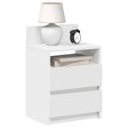 Bedside Cabinets 2 pcs with 2 Drawers White 40x33x60 cm