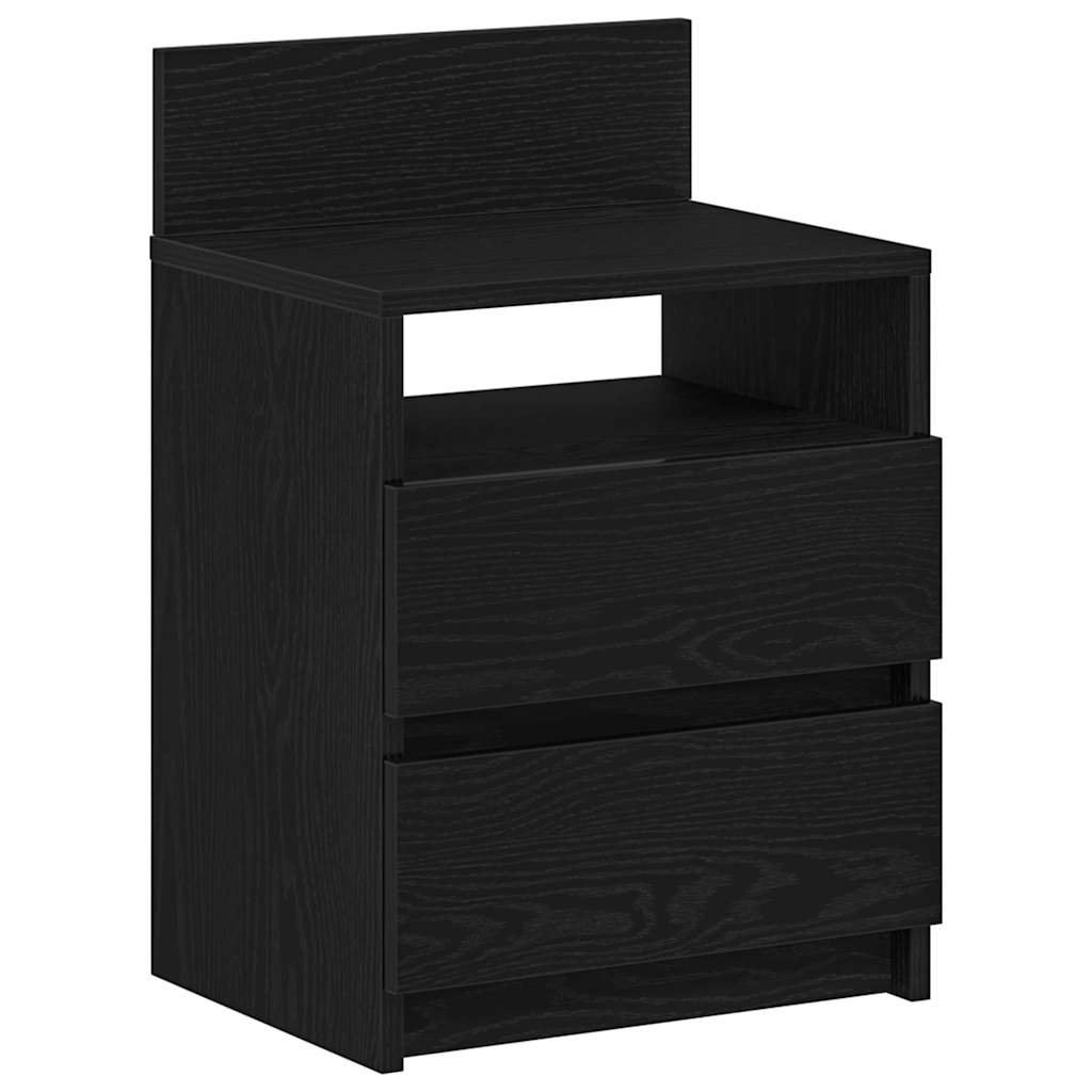 Bedside Cabinet with 2 Drawers Black 40x33x60 cm