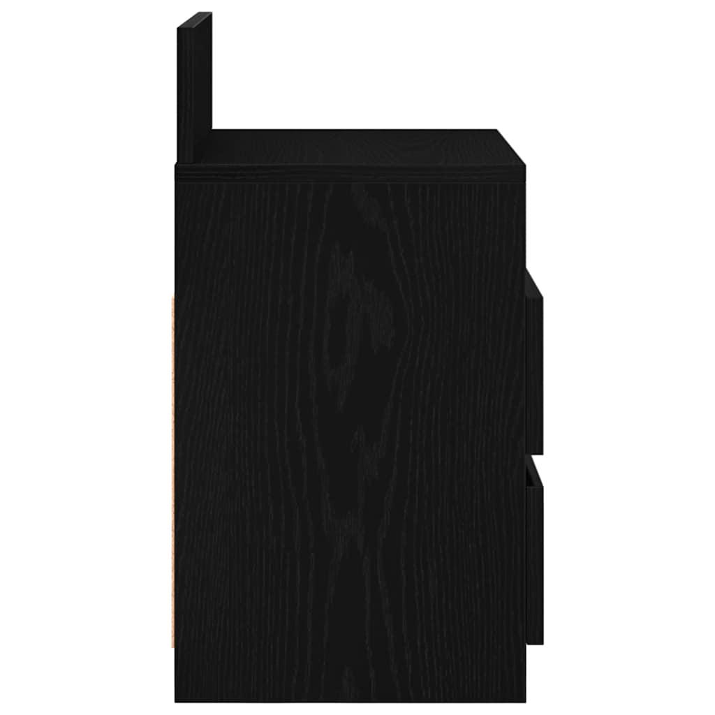 Bedside Cabinet with 2 Drawers Black 40x33x60 cm