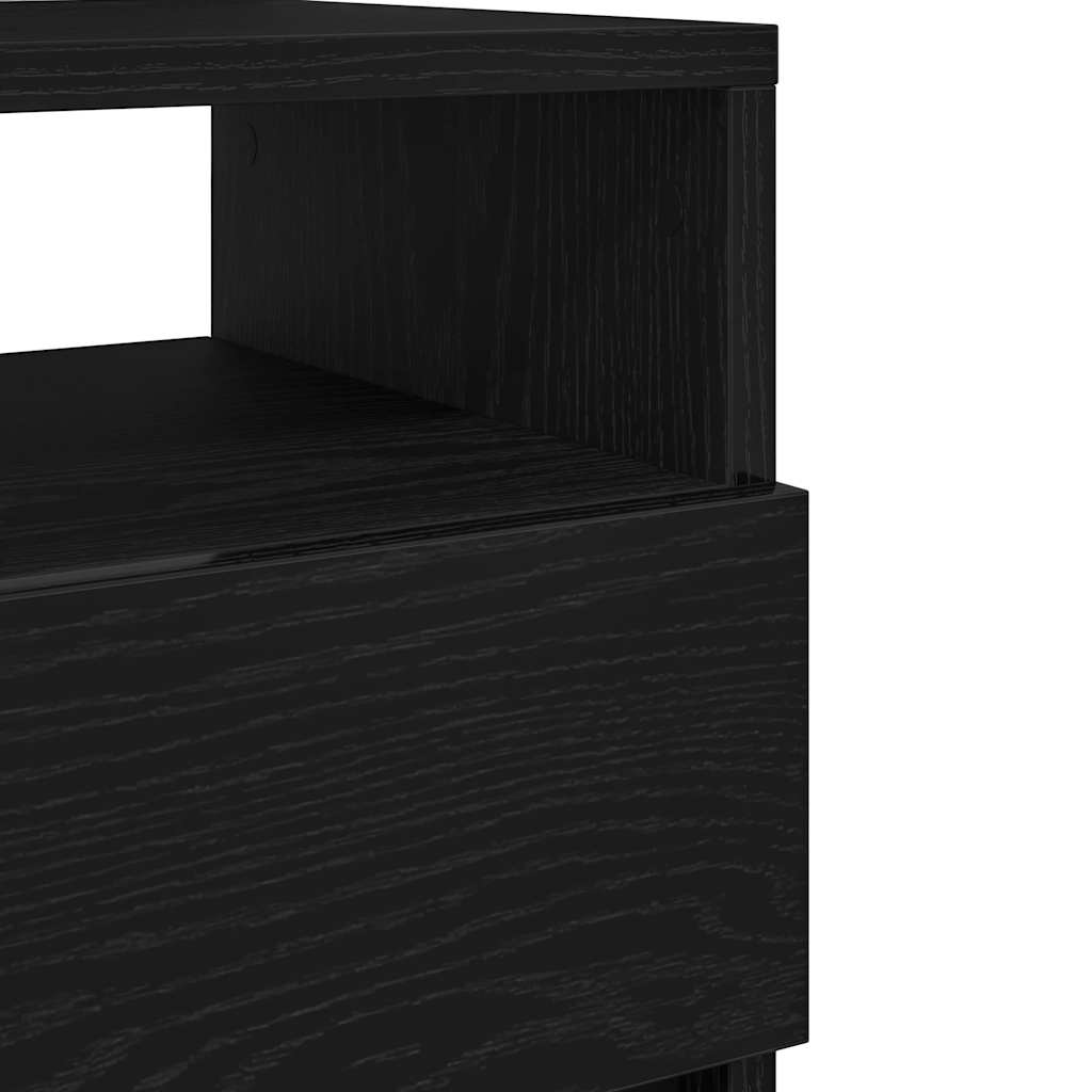 Bedside Cabinet with 2 Drawers Black 40x33x60 cm
