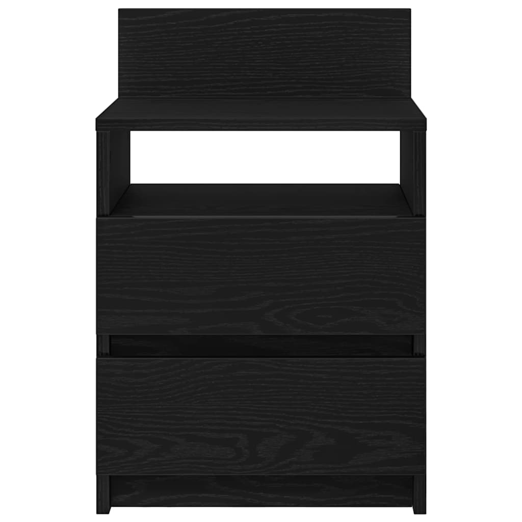Bedside Cabinets 2 pcs with 2 Drawers Black 40x33x60 cm