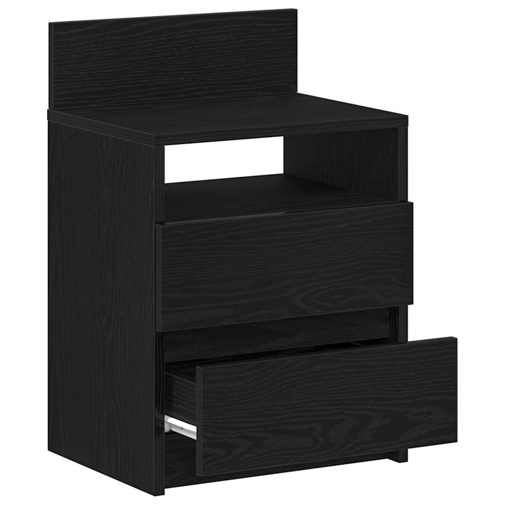 Bedside Cabinets 2 pcs with 2 Drawers Black 40x33x60 cm