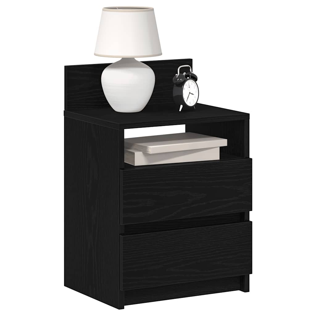 Bedside Cabinets 2 pcs with 2 Drawers Black 40x33x60 cm