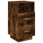 Bedside Cabinets 2 pcs with 2 Drawers Smoked Oak 36x36x68 cm