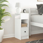 Bedside Cabinet with Drawer White 25x31x66 cm