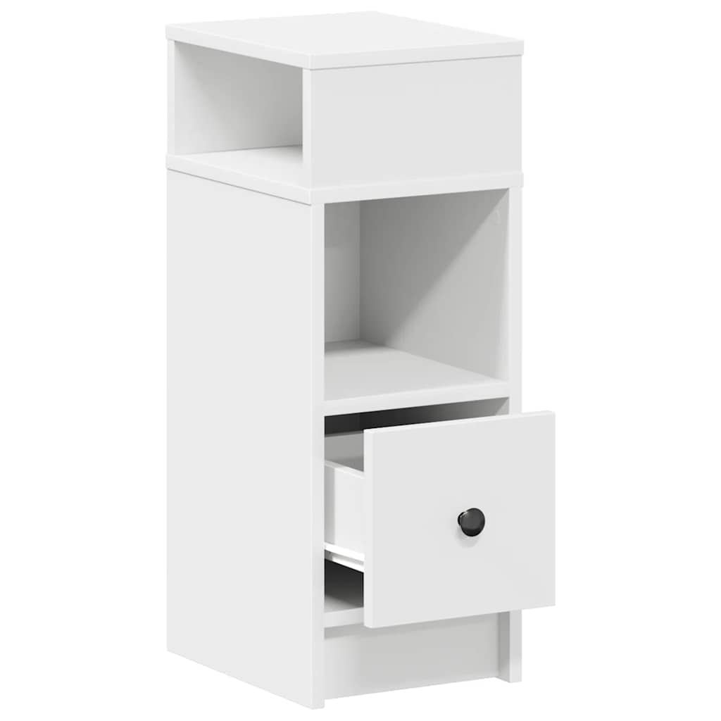Bedside Cabinet with Drawer White 25x31x66 cm