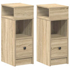 Bedside Cabinets 2 pcs with Drawer Sonoma Oak 25x31x66 cm