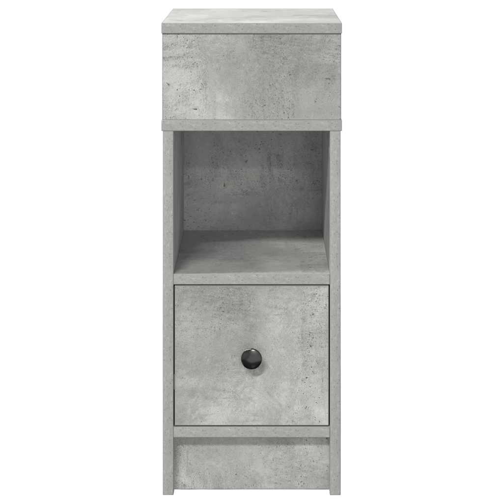 Bedside Cabinets 2 pcs with Drawer Concrete Grey 25x31x66 cm