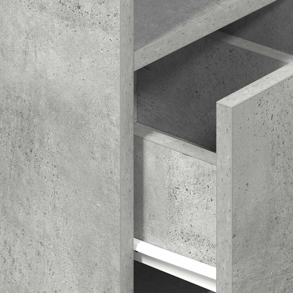 Bedside Cabinets 2 pcs with Drawer Concrete Grey 25x31x66 cm