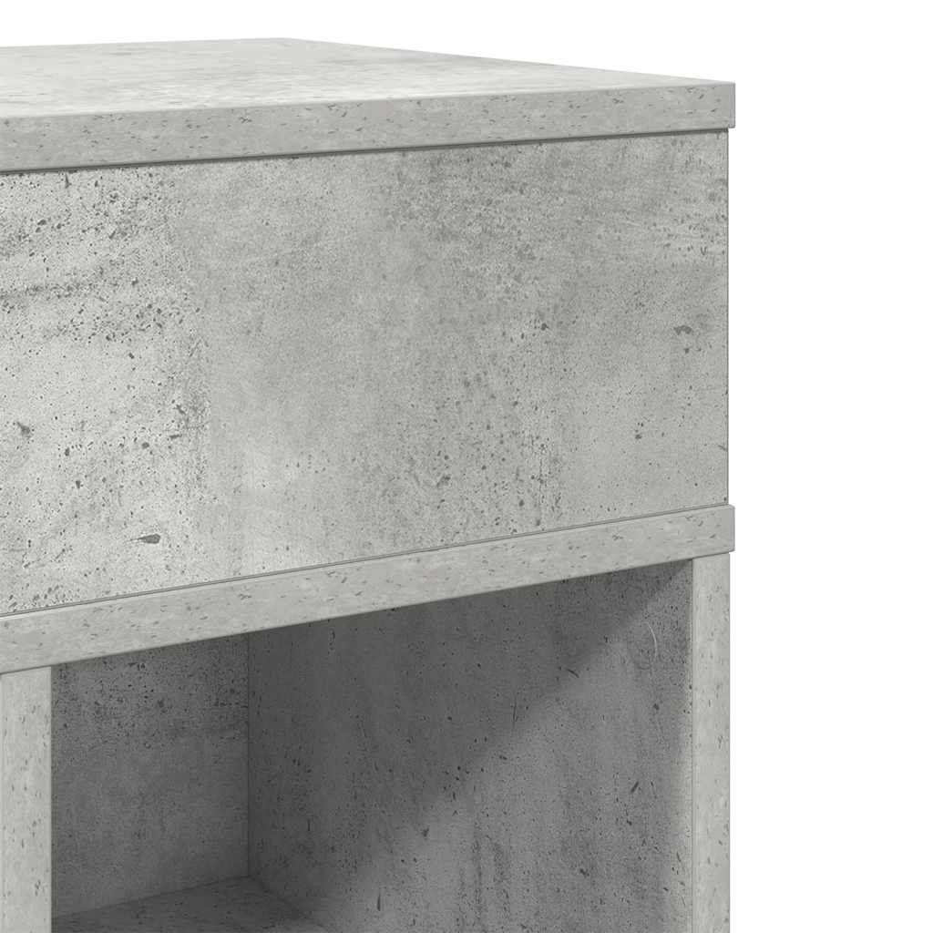 Bedside Cabinets 2 pcs with Drawer Concrete Grey 25x31x66 cm