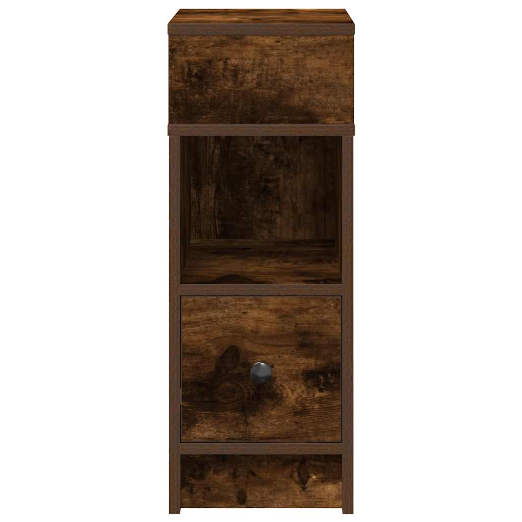 Bedside Cabinet with Drawer Smoked Oak 25x31x66 cm
