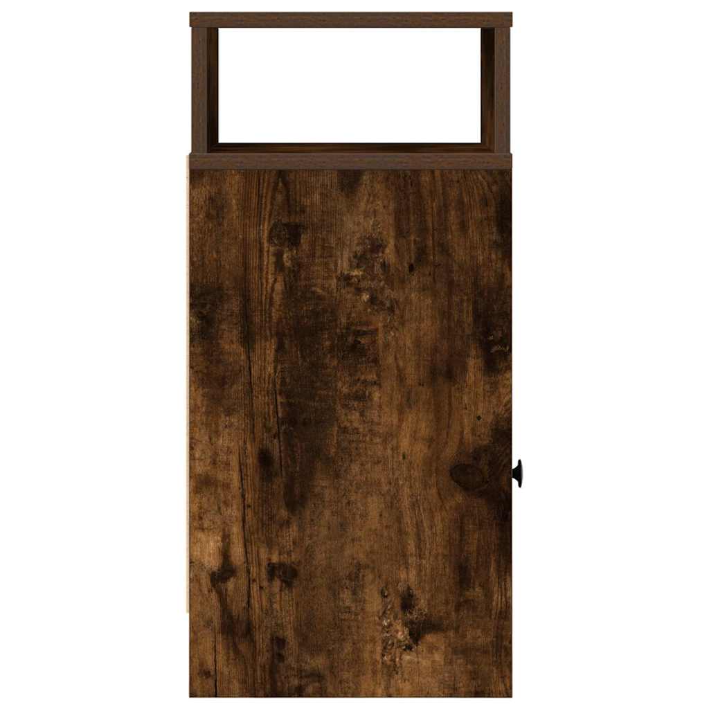 Bedside Cabinet with Drawer Smoked Oak 25x31x66 cm