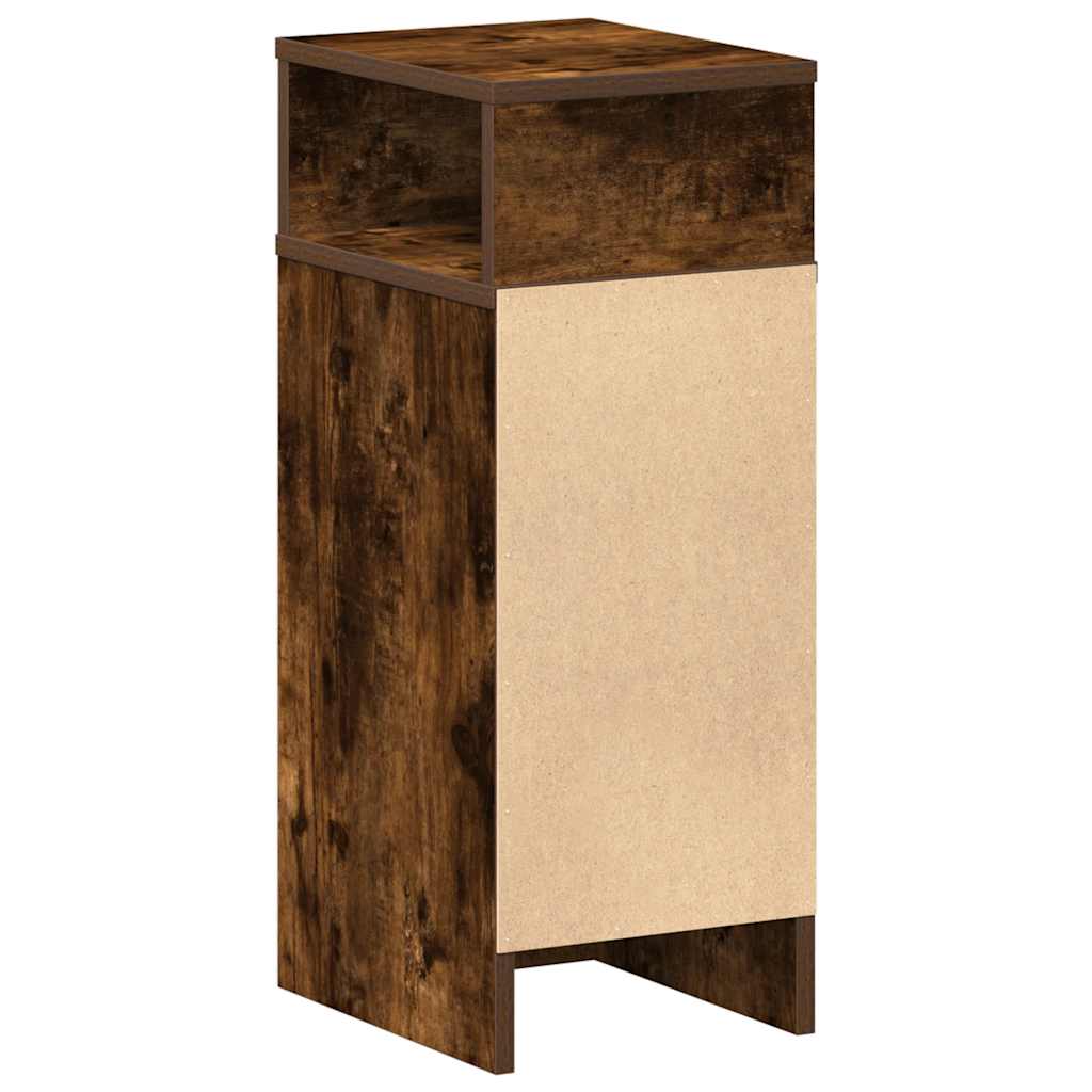 Bedside Cabinet with Drawer Smoked Oak 25x31x66 cm