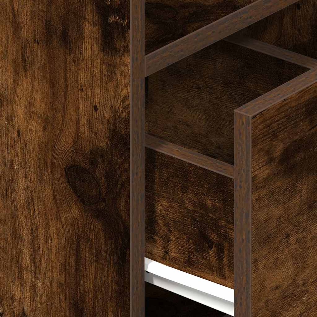 Bedside Cabinet with Drawer Smoked Oak 25x31x66 cm