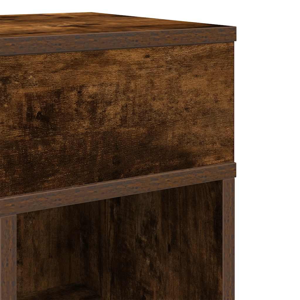 Bedside Cabinet with Drawer Smoked Oak 25x31x66 cm