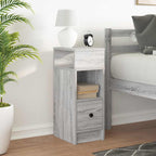 Bedside Cabinet with Drawer Grey Sonoma 25x31x66 cm