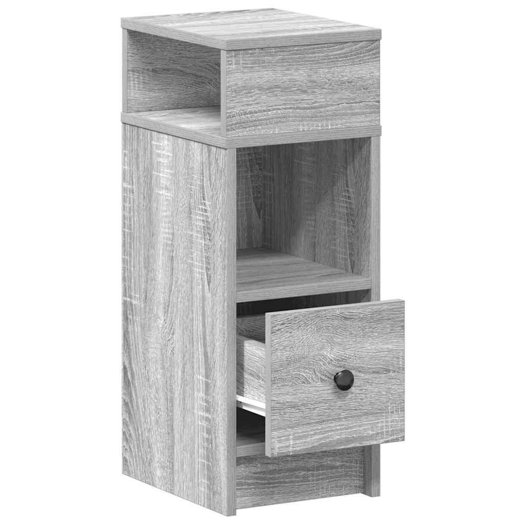 Bedside Cabinet with Drawer Grey Sonoma 25x31x66 cm