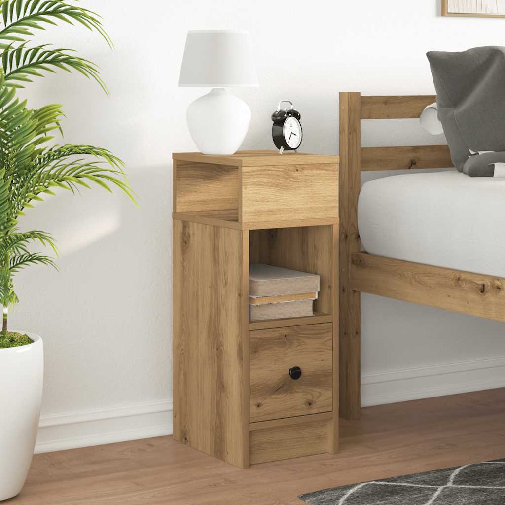 Bedside Cabinet with Drawer Artisan Oak 25x31x66 cm