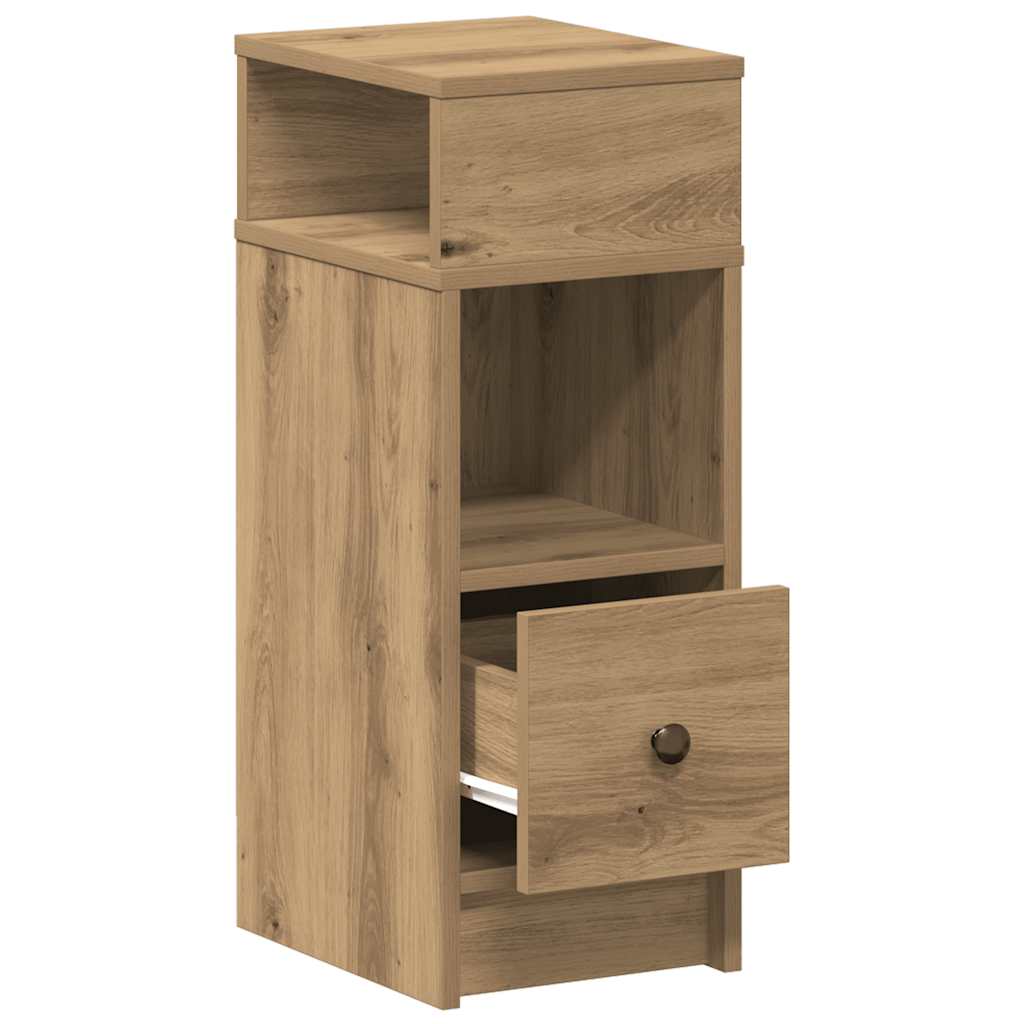 Bedside Cabinet with Drawer Artisan Oak 25x31x66 cm