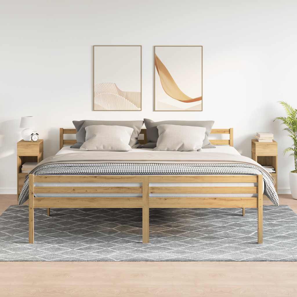 Bedside Cabinets 2 pcs with Drawer Artisan Oak 25x31x66 cm